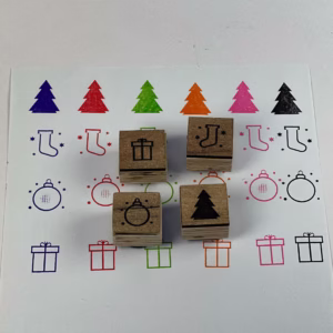 Ξύλινο σετ χριστουγεννιάτικων σφραγίδων 4 τεμαχίων
